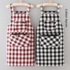 Anti Dirty Chef Work Apron Checkered Print Cooking Aprons Kitchen Aprons  Household Cleaning
