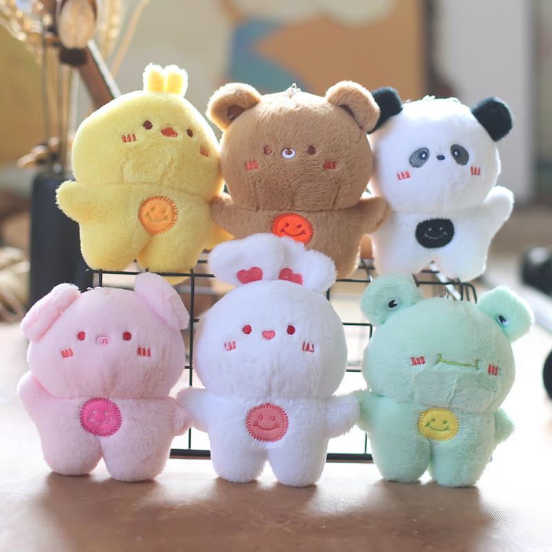 Adorable Plush Animal Keychain Soft Bunny Bear Duck Bag Charm Cute Stuffed Toy