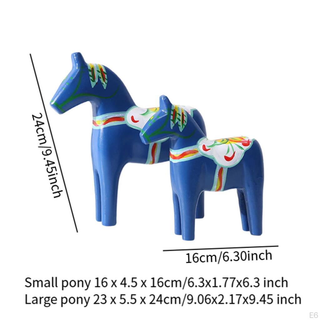 Dala Horse Figurine Swedish Statue Nordic Birthday Gift Collectible Art Crafts Home