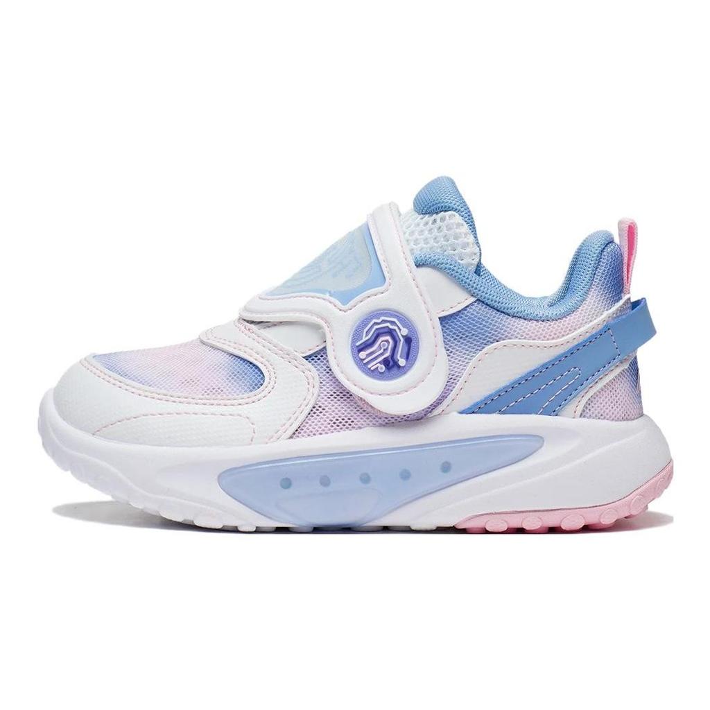 Li Ning Kids Non-Slip Shock Absorbing Wear-Resistant Casual Shoes Kids Sneakers White Blue Pink YKNT048-2