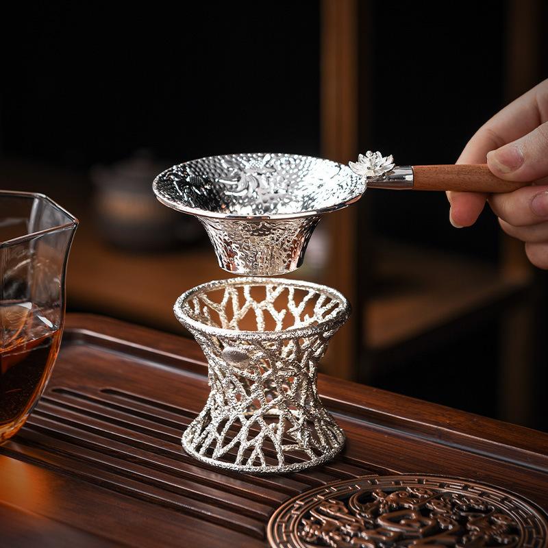 Ситечко для чая, фильтр для чая, чайный набор из сплава, аксессуары для домашнего приготовления чая, воронка для приготовления чая, ложка, сепаратор остатков чая