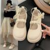 Women's Thick-Soled French-Style Leather Shoes Summer New British Style Versatile Fairy Princess Shoes Low-Cut Pumps