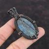 Ruby In Blue Kyanite Pendant Copper Wire Wrapped Gemstone Pendant Handmade Unique Copper Jewelry Designer Pendant For Gift Wire Wrap Jewelry