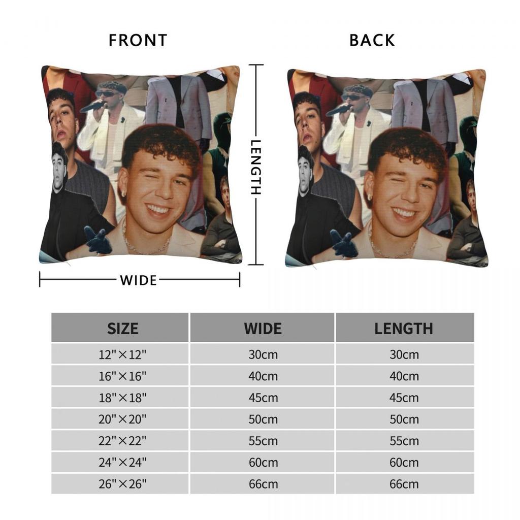 Pillow Case Rapper Quevedo Soft Pillow Cover Kawaii Cushion Cover Graphic Pillowcases For Sofa Bedroom Home Decor