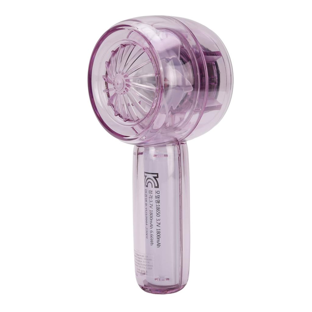 Handheld Turbo Fan 5 Speeds Stepless Adjustable Rechargeable Portable Small Handheld Fan with