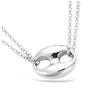[R1543] - Silver 'Coffee Bean' Necklace (rhodium-plated) - 14x11 Mm
