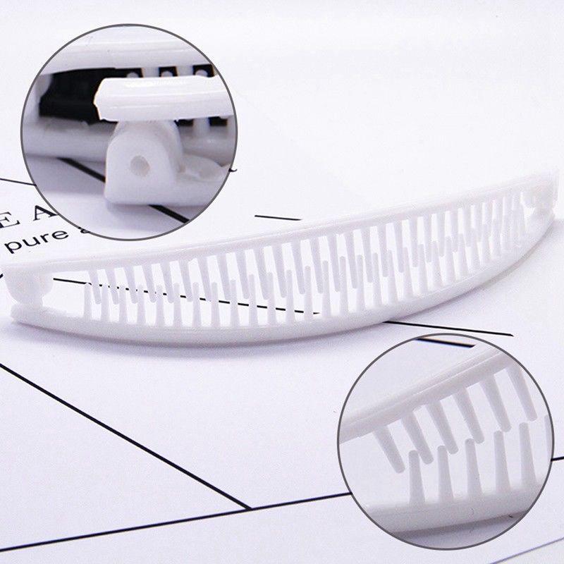 Hair Wave Clip Hairpin Shape Plain Comb Clip Ponytail Holder Black/White Korea Bangs Comb Banana Unique