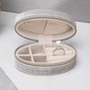 Oval Shape Velvet Jewelry Display Box Divided Compartments Travel Jewelry Case  Wedding Gift