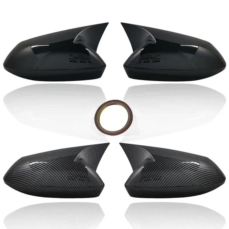 For Toyota Corolla 2pcs facelifted Excellent modified Rearview Bright black Carbon Fiber Pattern Mirror Cover caps