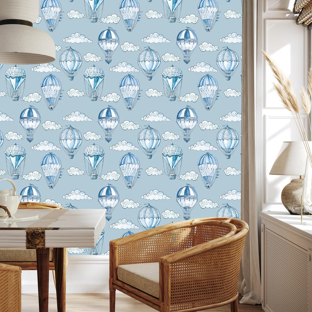 Balloons and Clouds Wallpaper for Living Room and Bedroom 50x1000