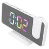 RGB Digital Alarm Clock Mirror Surface Adjustable Brightness Modern Desk Clock with 180 Degree