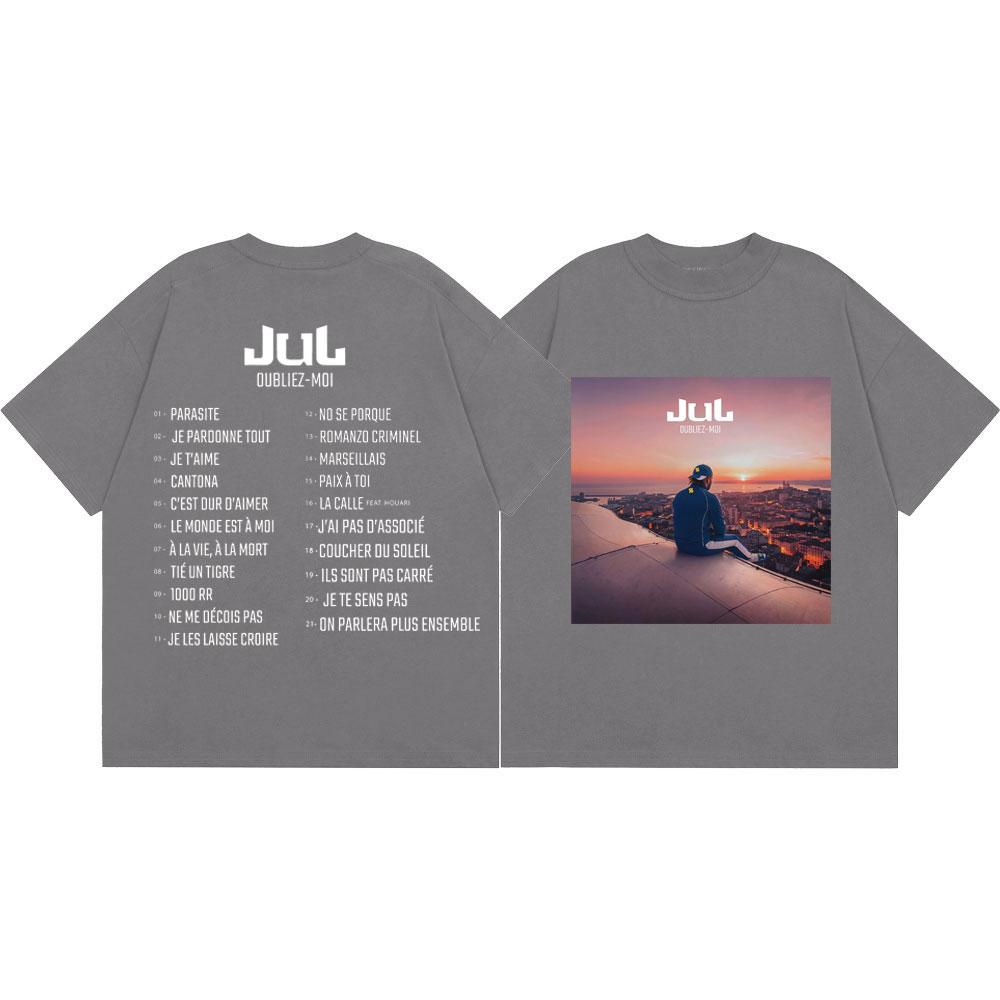 Rapper Jul Oubliez Moi Graphic T Shirts High Quality Fashion Short Sleeve T-shirts Men Women Clothing Harajuku Hip Hop T-shirt