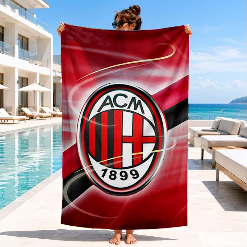 Пляжное полотенце AC Milan, Быстросохнущее, Легко ухаживать, Подходит как для фитнеса, так и для пляжного отдыха, Спортивный must-have