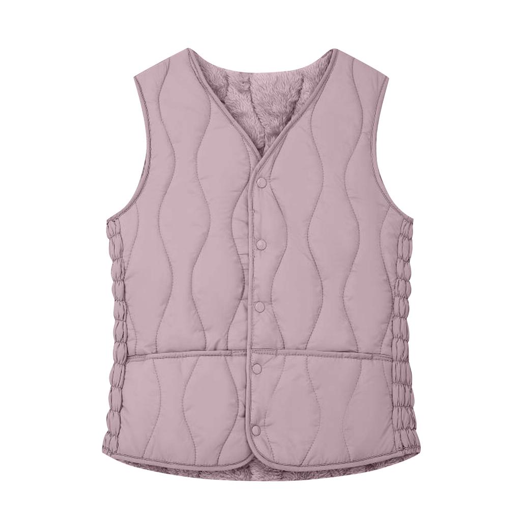 Женский модный жилет на пуговицах однотонного цвета со стоячим воротником и карманами