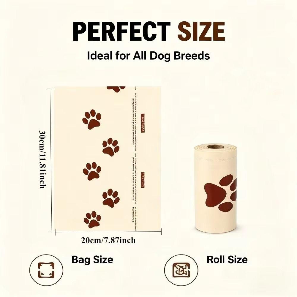 8 Rolls Biodegradable Material Poop Pickup Bag Leakproof Dog Carry Bag Pet Garbage Bag For Dogs