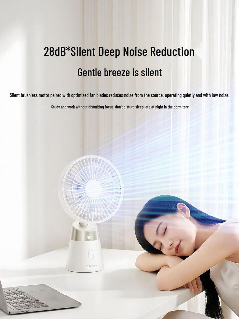 2026 Mini Desktop Fan: Portable, Powerful Wind, Ideal for Dorms and Desks.