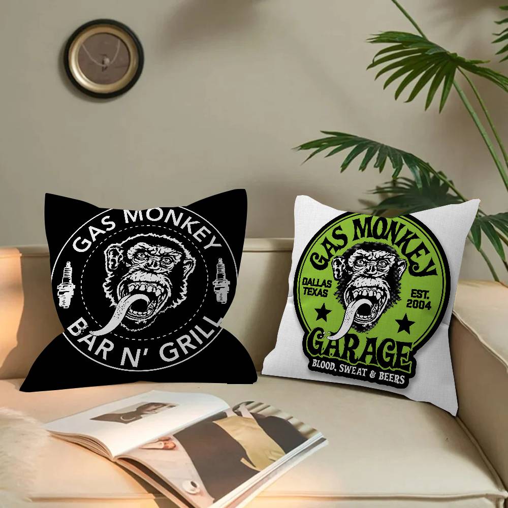 Подушка с логотипом G-Gas M-Monkey G-Garage Подушка из аниме Наволочка для подушки на диван/кровать Наволочка для подушки-подушки 45x45 см Мода