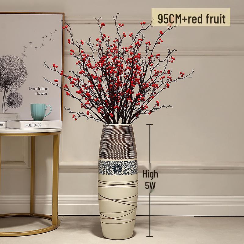 Большая европейско-китайская керамическая напольная ваза для дома и гостиной, цветочный декор