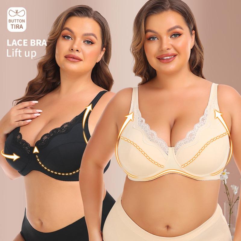 European and American Underwire Lace Jacquard Underwear Large Size Bra Corset