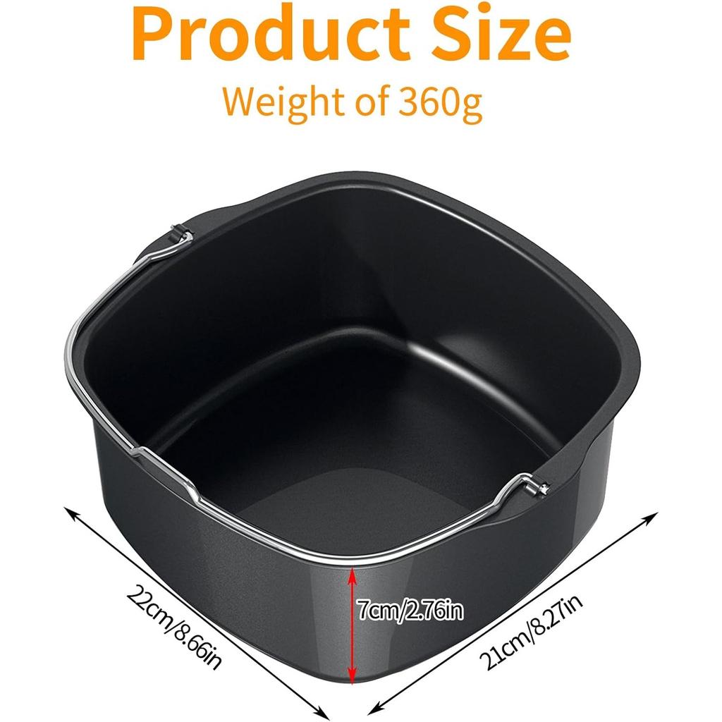 Hot Air Fryer Mould, Heat-Resistant Air Fryer Accessories, Reusable Cake Mould, Bread Baking Basket, Easy to Clean Iron Fryer Baking Mould
