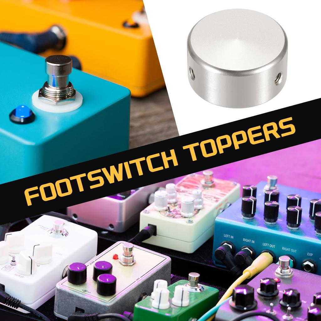 Uxcell 12 шт. Ножной переключатель Кнопка гитарной педали Металлические верхние крышки ножного переключателя для педали гитарного эффекта Дымчато-серые колпачки, 3/8 кнопки,