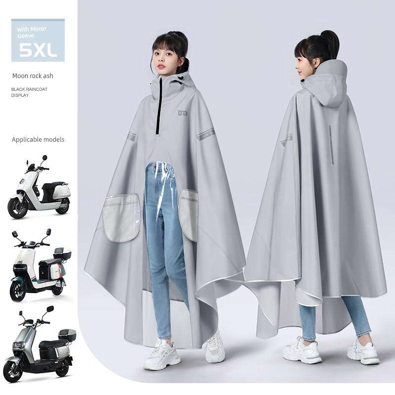Women's Electric Battery Motorcycle Thickened Single Long Raincoat