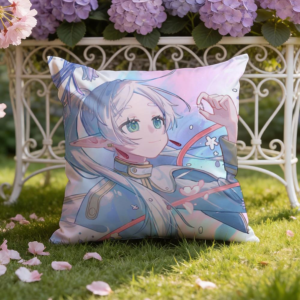 Аниме F-Frieren B-Beyond Journeys Наволочка для подушки Домашняя и автомобильная Двухцелевая наволочка: Двусторонняя конструкция для максимального комфорта