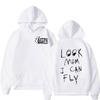 Женская толстовка с капюшоном ASTRO WORLD LOOK MOM I CAN FLY, свободный крой, круглый вырез, длинный рукав, с графическим принтом букв, повседневный пуловер