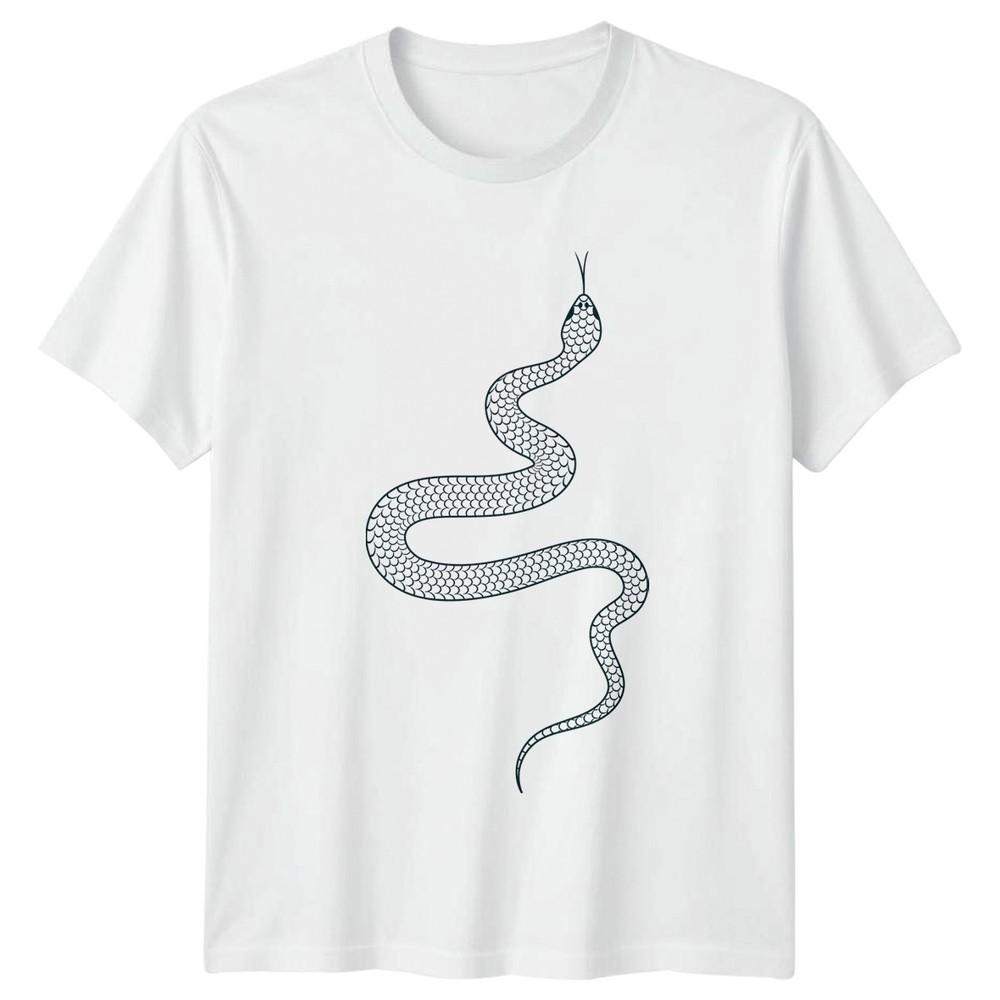 Stylized Serpent Minimalist Tattoo Design TShirt Occult Reptile Wildlife