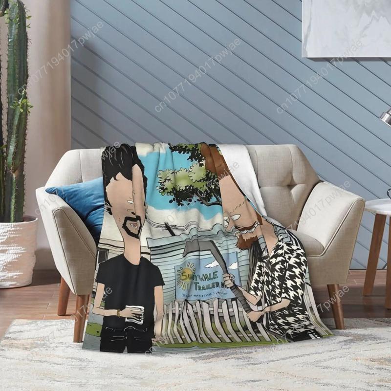 Beavis and Butthead Character Flannel Blanket Durable comfortable fabric for all seasons perfect for sofas beds Custom blankets