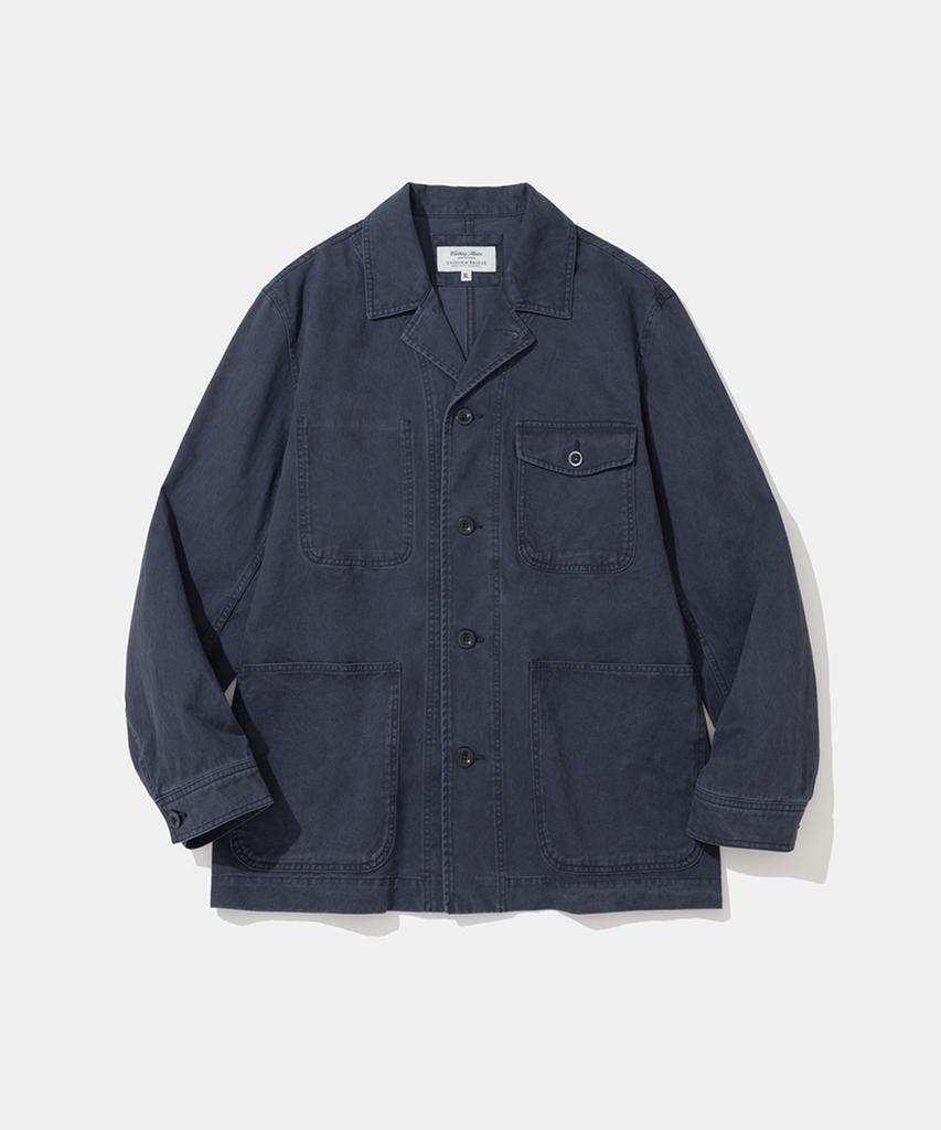 UNIFORM BRIDGE Washed Cotton Coverall Jacket Navy
