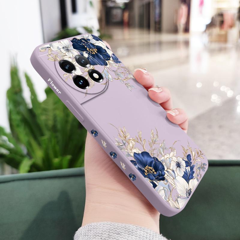 Стильный чехол с пионами для Oneplus 13 13R 12 12R 11 11R 10 10R 10T 9R 9RT 9 8T 8 7 7T Pro 5G, чехол из жидкого силикона
