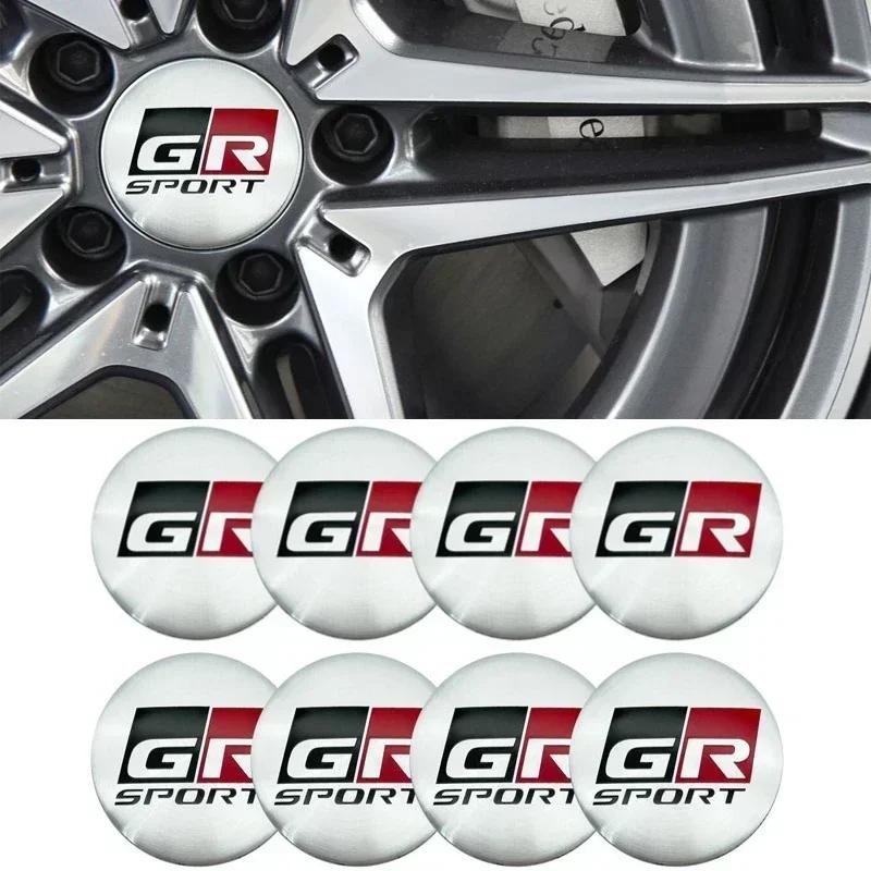 56/60/65MM Car Wheel Rims Center Hupcaps Stickers for Toyota GR Sport Camry Corolla Hilux TRD Rav4 Prius C-HR Yaris Accessories
