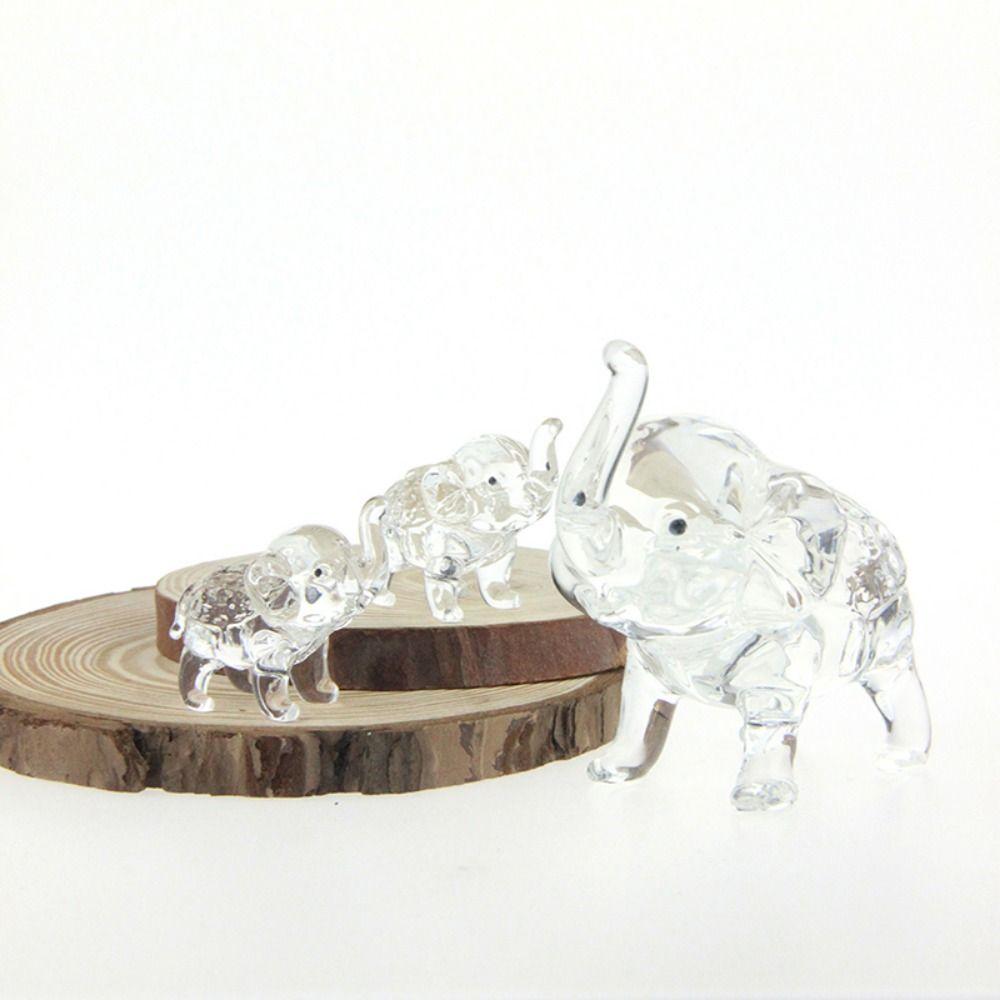 Modern Crystal Elephant Statue Cute Desktop Crystal Ornaments Baby Elephant Ornaments Home
