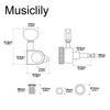 Musiclily Pro Блокирующие колки для гитары Les Paul Золотые L3+R3 Электрогитары/Акустические гитары,