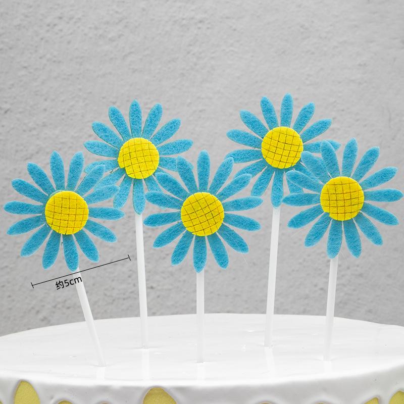 Sunflowers, Cake Baking Decoration Cards, Plugins, Sunflower Flags, Dessert Table Decorations, Card Inserts, Set of 5