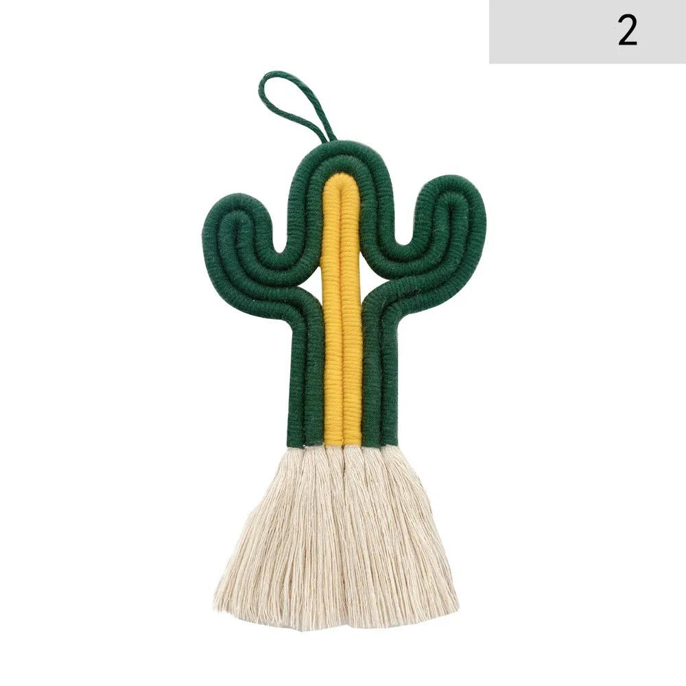Home Decoration Creative CraftsCactus Hanging Handmade Macrame Weaving Plants Kids Room Decoration Nursery Party Wall Decor