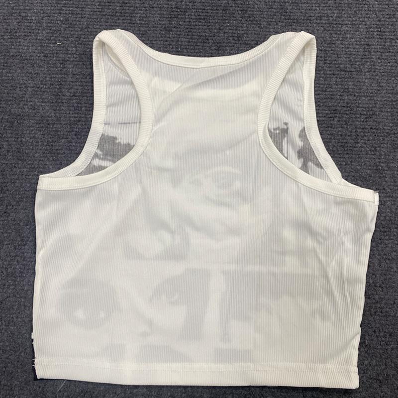 Европейская и американская готика Харадзюку Y2K ретро безрукавка майка летняя персонализированная утягивающая уличная одежда