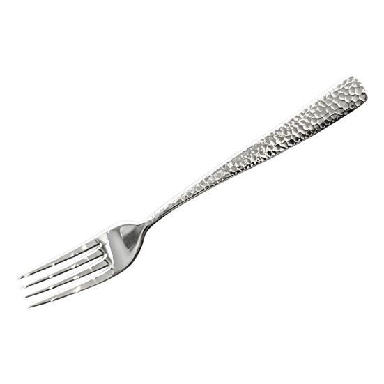 Western Food Tableware Stainless Steel Serrated Steak Knife Sharp Fork Tines Curved Spoon Dishwasher Safe Hammered Texture