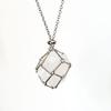 Raw Crystal Holder Necklace Cage for Stones DIY Adjustable Natural Gemstone Pendant Necklace Jewelry Colorful 2-4cm