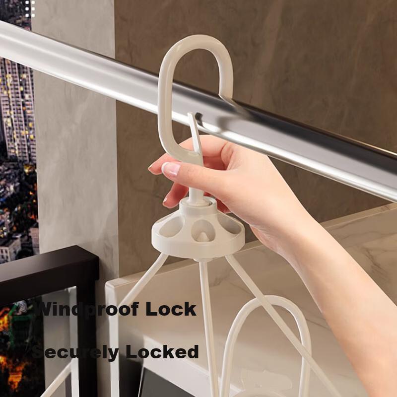 40,000 KM Socks Drying Rack Household Balcony Storage Multi-Functional Underwear Clips Windproof Clothes Hanger