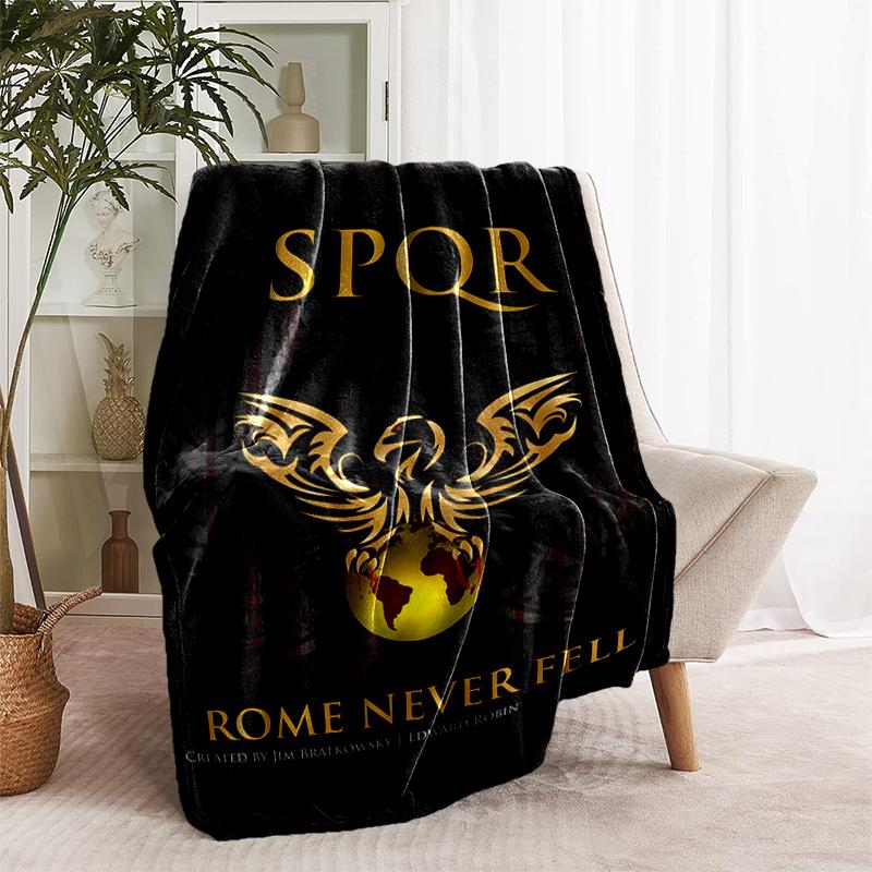 1pc Blanket SPQR Roman Eagle1 Print Design, Lightweight Blanket for Sofa, Bed- Soft &Warm, Gift for All Seasons like Christmas, Halloween