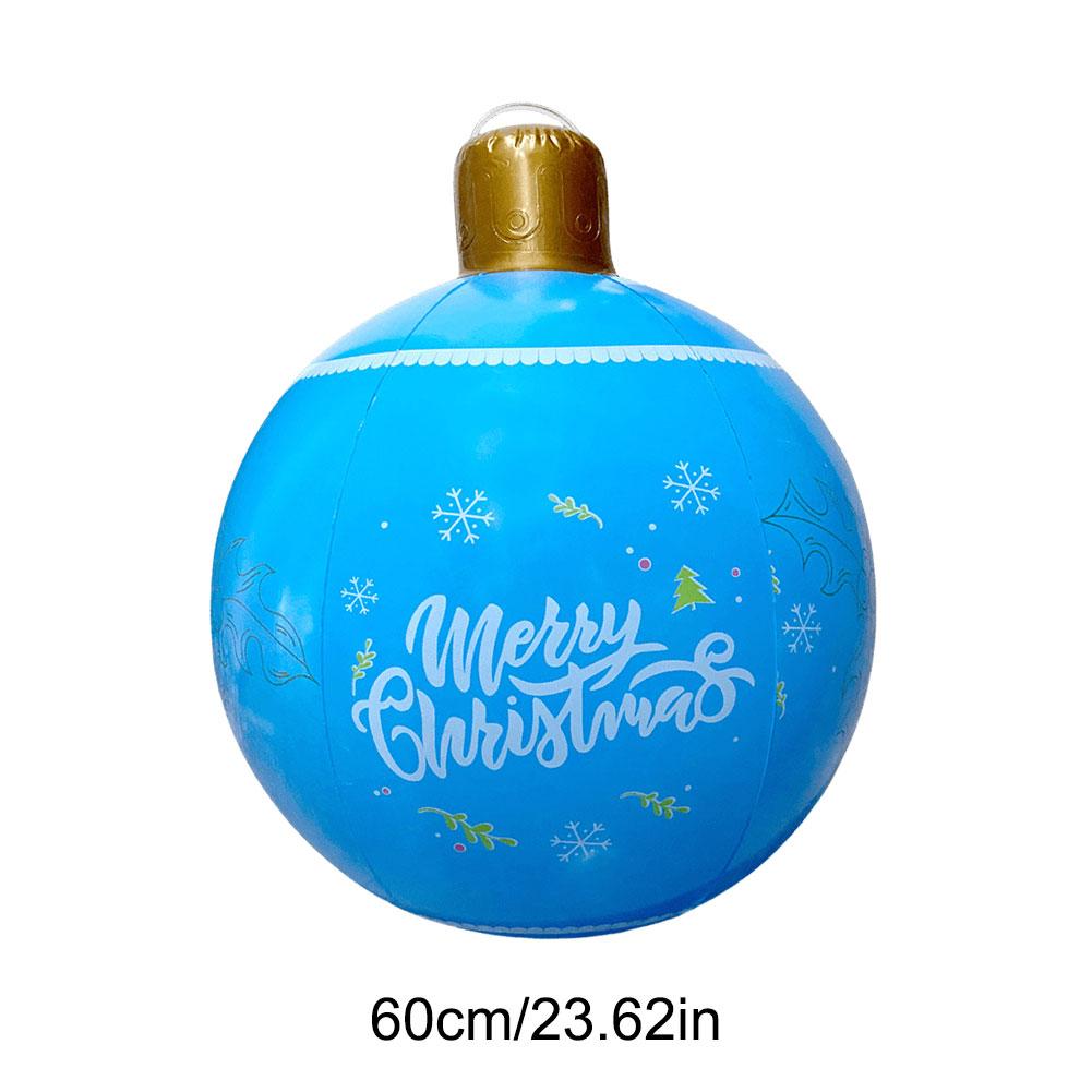 24 Inch PVC Inflatable Christmas Ball Christmas Inflatable Ball Ornament Outdoor Xmas Tree Decoration Xmas Holiday Party Decor