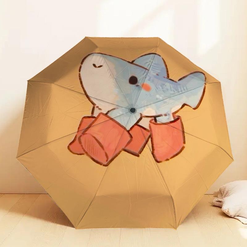 Синий слон в оранжевых ботинках: Милый зонт с принтом животных - Идеально подходит для приключений на свежем воздухе, незаменимый в путешествиях 111