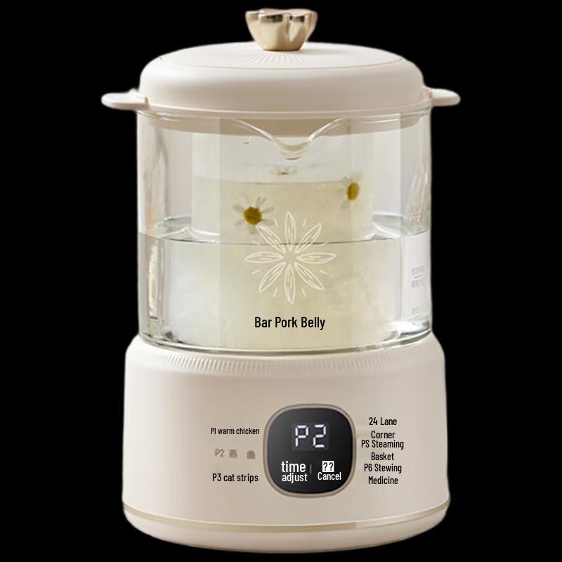 Bear 0.8L Automatic Glass Electric Stew Pot CN plug (adapter included)