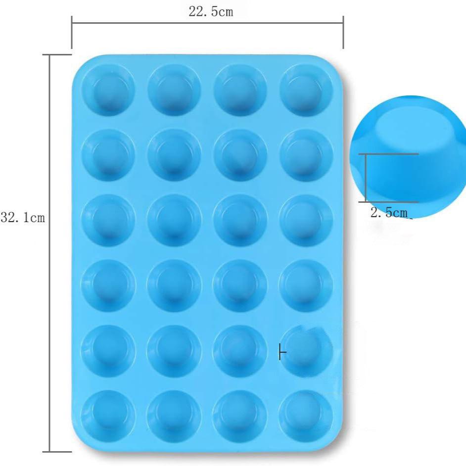 24-Hole Silicone Cake & Muffin Mold Baking Tray