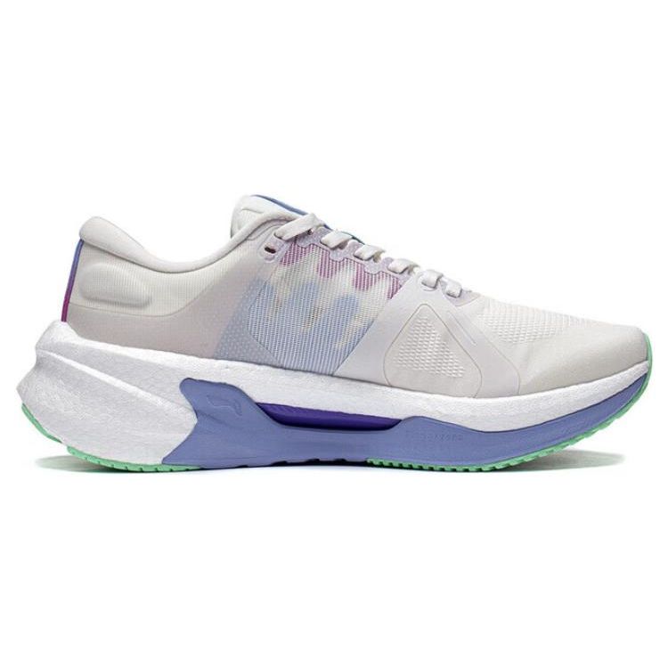 Li Ning Lijun 7 Shock Absorption Low Top Running Shoes Women Sneakers White Purple ARZT004-13