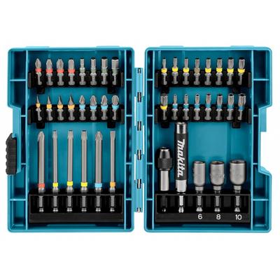 Набор насадок для ударного шуруповерта Makita из 43 шестигранных стержней с хвостовиком 6,35 мм с кейсом B-55697