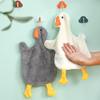 Милое Гусь Коралловый Флис Подвесное Полотенце для Рук - Мультяшное Впитывающее Кухонное Полотенце