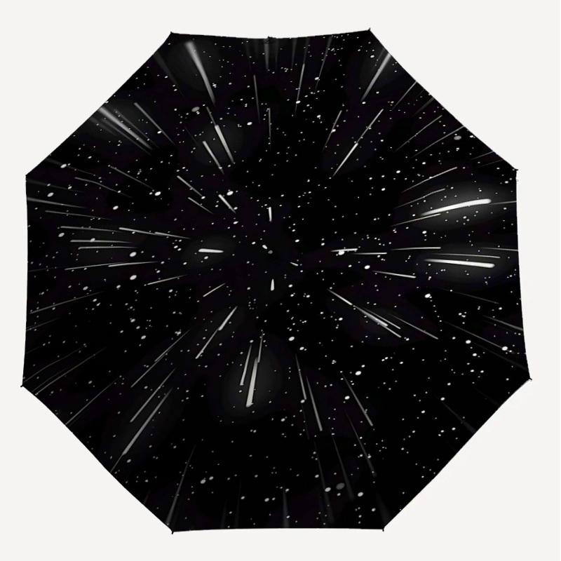 1PC space stars Umbrella-8-Rib Reinforced, Automatic Open, Lightweight & Durable, Cute Fashion Accessory for Outdoor-K1236